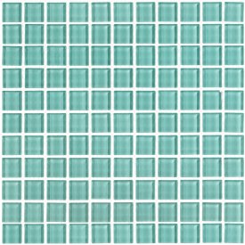Мозаика Mir Mosaic Natural Color palette темно-голубая стеклянная 300х300х4 мм глянцевая