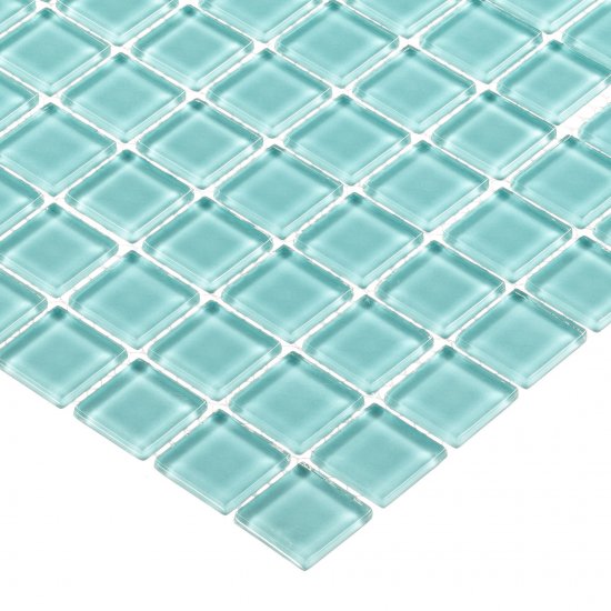 Мозаика Mir Mosaic Natural Color palette темно-голубая стеклянная 300х300х4 мм глянцевая