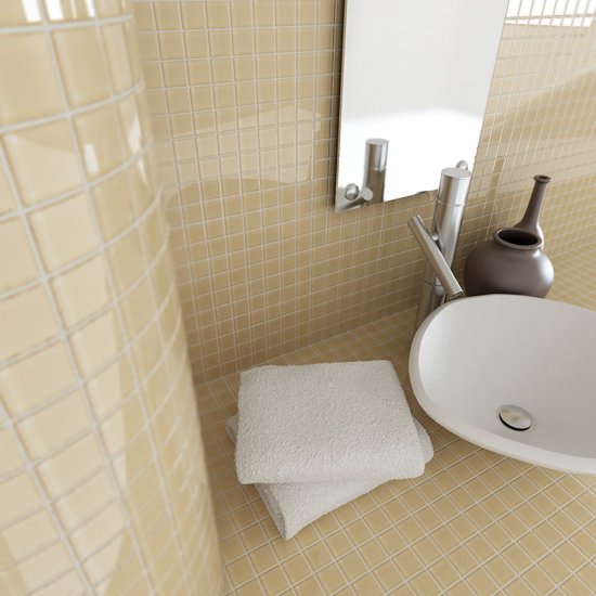 Мозаика Mir Mosaic Natural Color palette бежевая стеклянная 300х300х4 мм глянцевая