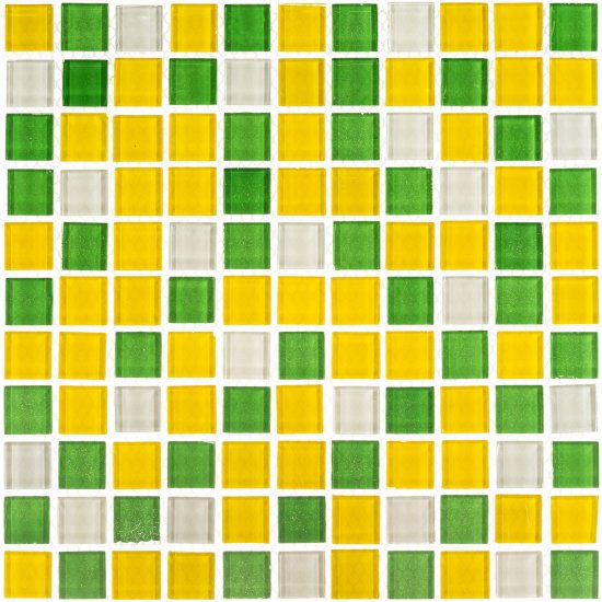 Мозаика Mir Mosaic Natural Color palette зеленая стеклянная 300х300х4 мм глянцевая