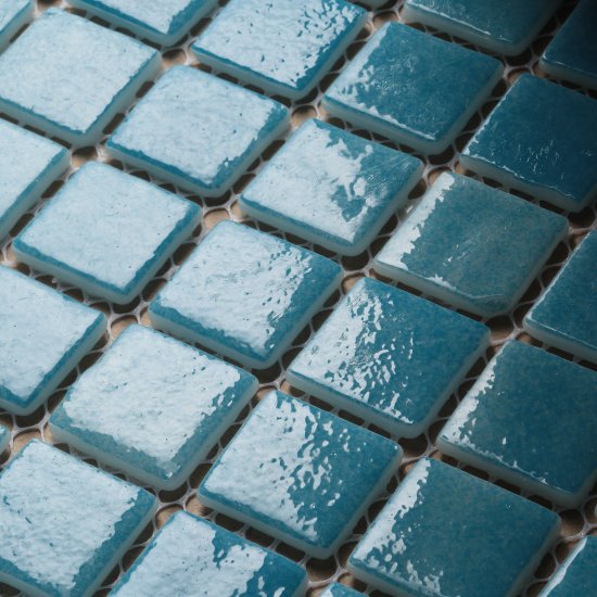 Мозаика Mir Mosaic Natural Steppa голубая стеклянная 315х315х5 мм глянцевая