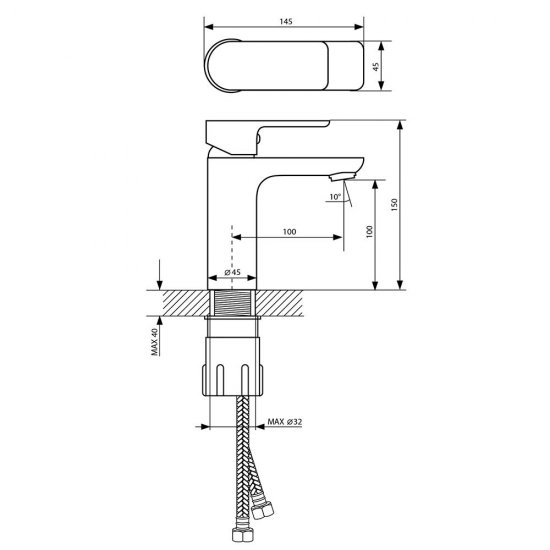 Смеситель для раковины Lavelly White Modern хром/белый однорычажный (623750)