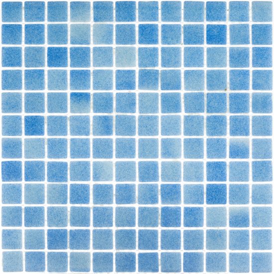 Мозаика Mir Mosaic Natural Steppa голубая стеклянная 315х315х5 мм глянцевая antislip