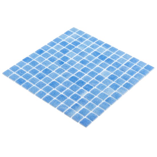 Мозаика Mir Mosaic Natural Steppa голубая стеклянная 315х315х5 мм глянцевая antislip