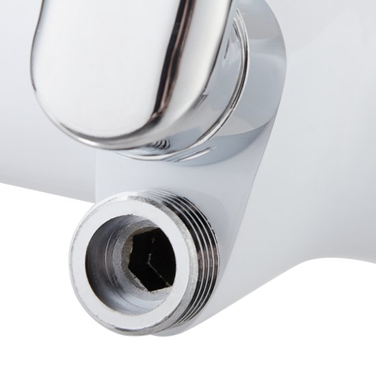 Смеситель для ванны Lavelly White Modern хром/белый однорычажный с длинным изливом с лейкой (623748)