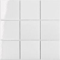 Мозаика Starmosaic белая керамическая 300х300х6 мм глянцевая