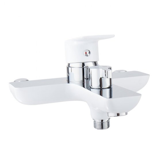 Смеситель для ванны Lavelly White Modern хром/белый однорычажный с коротким изливом с лейкой (623749)