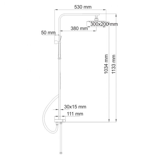 Душевой комплект WasserKraft с верхним душем с лейкой хром (A042)