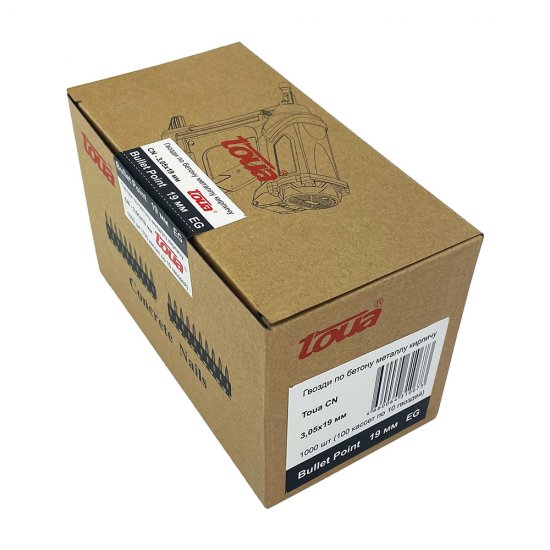 Гвозди кассетные Toua для гвоздезабивного пистолета 3,05х19 мм оцинкованные гладкие (1000 шт.)