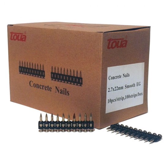 Гвозди кассетные Toua для гвоздезабивного пистолета 2,7х22 мм оцинкованные гладкие (1000 шт.)