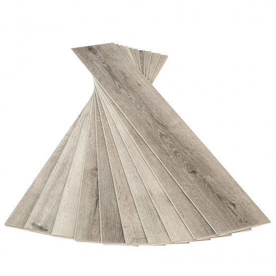 Плитка кварцвиниловая CronaFloor Wood дуб серый замковая 2,16 кв.м 4 мм с фаской