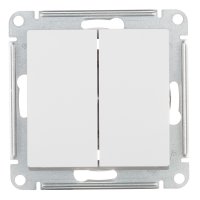 Переключатель Systeme Electric AtlasDesign двухклавишный встраиваемый белый (ATN000165)
