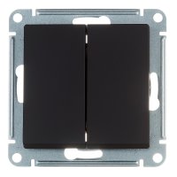 Переключатель Systeme Electric AtlasDesign двухклавишный встраиваемый карбон (ATN001065)