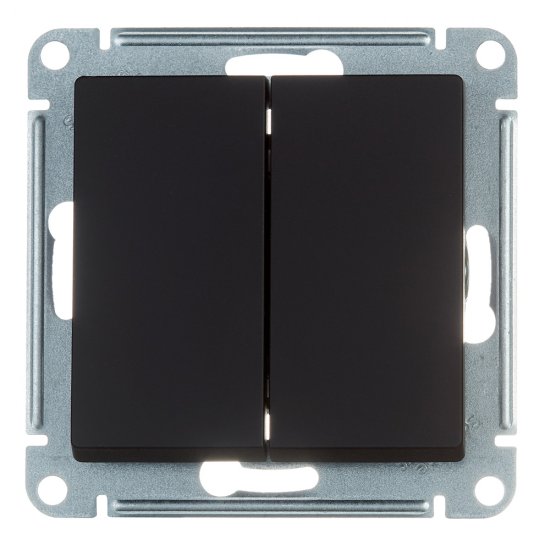 Переключатель Systeme Electric AtlasDesign двухклавишный встраиваемый карбон (ATN001065)