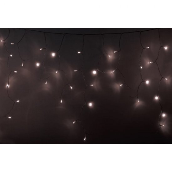 Гирлянда Neon-Night АЙСИКЛ бахрома, 4,8х0,6 м, прозрачный ПВХ, 176LED тепло-белые