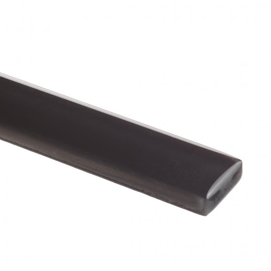 Плитка бордюр Керамин Соло 5 стеклянная черная 600x20x8,5 мм