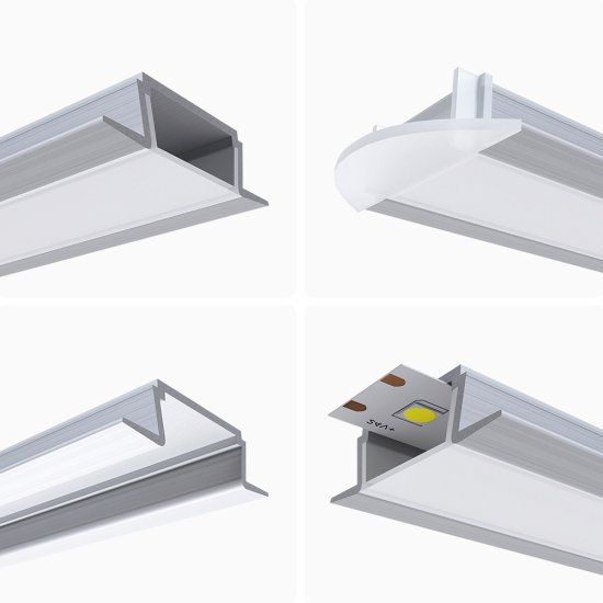 Профиль для светодиодной ленты Apeyron (08-02) 2 м прямоугольный анодированный алюминий