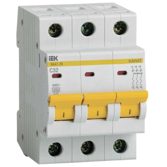 Автомат IEK ВА47-29 3п, 32А, C, 4.5 кА, 400 В