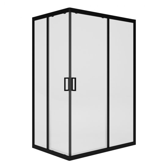Душевой уголок Метакам Universal черный 120х80х185 см прямоугольник стекло прозрачное 4 мм (KKS_014548)