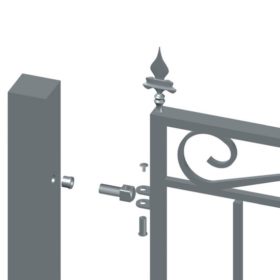 Калитка распашная с фигурными элементами 1х1,7 м черная