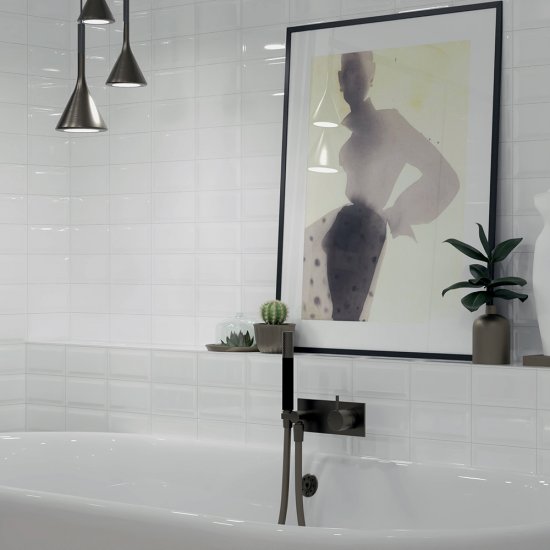 Плитка облицовочная Corsa Deco Soft Brick белая глянцевая 150х75х9 мм (54 шт.=0,61 кв.м)