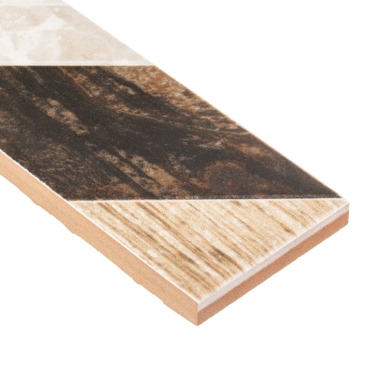 Плитка бордюр Axima Гавана геометрия коричневая 600х50х9 мм