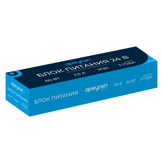Блок питания для светодиодной ленты Apeyron 220/24 В 60 Вт IP20 (03-63)