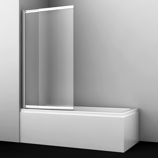 Шторка на ванну раздвижная 100х140х0,6 см профиль серебро WasserKraft Main 41S (41S02-100L Matt glass)