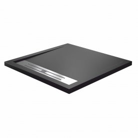 Поддон WasserKraft Abens искусственный камень 90х90х4 см квадрат черный низкий (20T03)