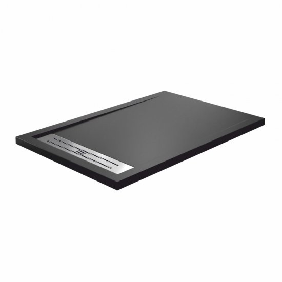 Поддон WasserKraft Abens искусственный камень 120х90х4 см прямоугольник черный низкий (20T07)