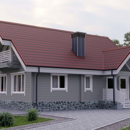 Лист волнистый Ондулин красная черепица 1,95х0,96 м 3,3 мм усиленный