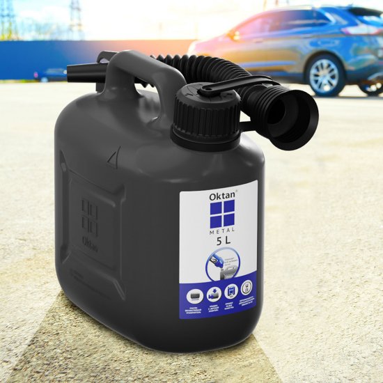 Канистра для технических жидкостей Oktan 5 л пластиковая серая