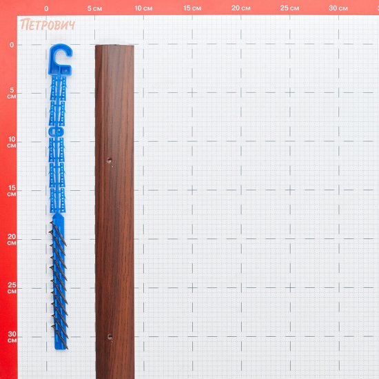 Порог алюминиевый разноуровневый кант 40х1800 мм дуб темный перепад 15 мм