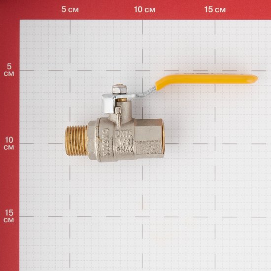 Кран шаровой газовый Valtec 1/2 ВР(г) х 1/2 НР(ш) ручка (VT.272.N.04)