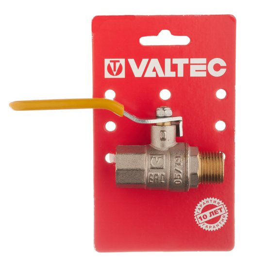 Кран шаровой газовый Valtec 1/2 ВР(г) х 1/2 НР(ш) ручка (VT.272.N.04)