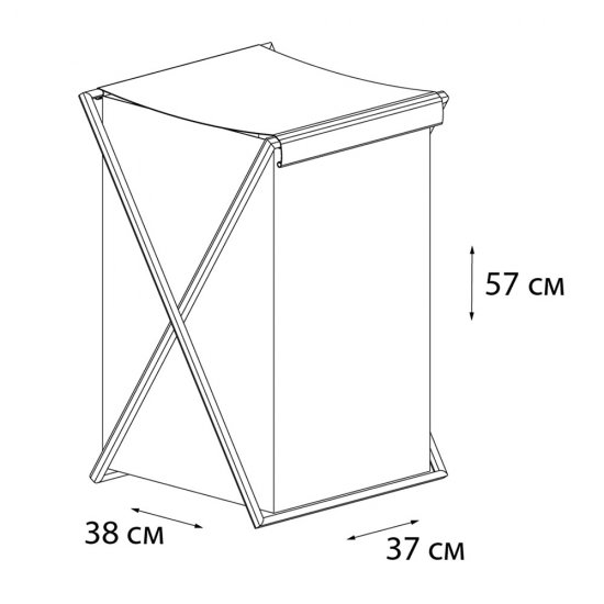 Корзина для белья Fixsen Laundry 380х570х370 мм 80 л складная серая (FX-1023)