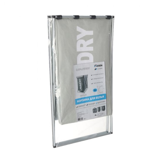 Корзина для белья Fixsen Laundry 380х570х370 мм 80 л складная серая (FX-1023)