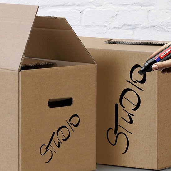 Маркер перманентный Edding 390 черный грифель 4-12 мм