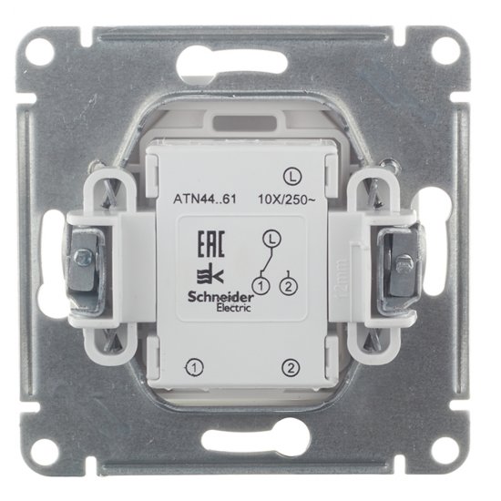 Переключатель Systeme Electric AtlasDesign Aqua одноклавишный встраиваемый белый (ATN440161)