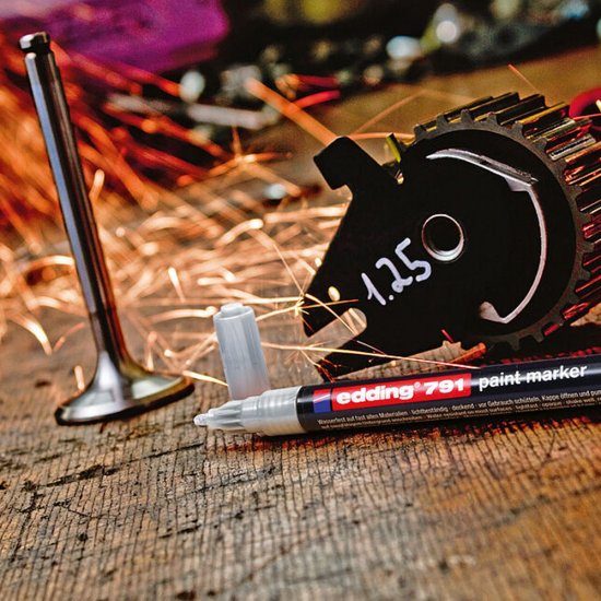 Маркер лаковый Edding 791 белый грифель 1-2 мм