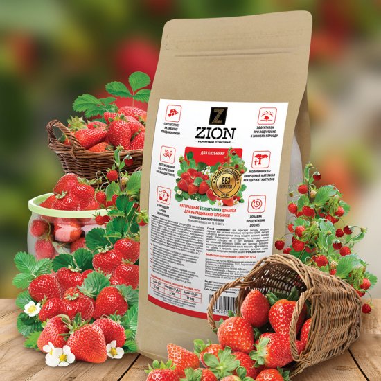 Удобрение для выращивания клубники ионитный субстрат Zion 2,3 кг