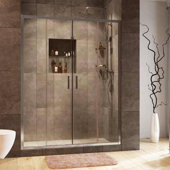 Душевая дверь WasserKraft Lippe 45S стекло прозрачное 170х190 см профиль хром 6 мм раздвижная (45S09)