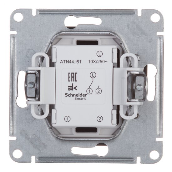 Переключатель Systeme Electric AtlasDesign Aqua одноклавишный встраиваемый карбон (ATN441061)