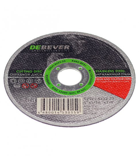 Круг отрезной по нержавеющей стали Debever 125х22х1,6 мм (WC12516228S/30159)