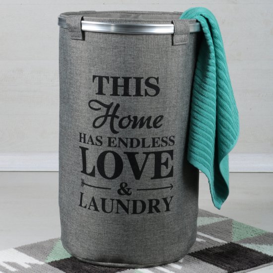 Корзина для белья Fixsen Laundry d380х600 мм 80 л серая (FX-1031А)