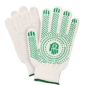 Перчатки х/б 4 нити с ПВХ покрытием белые 9 (L)