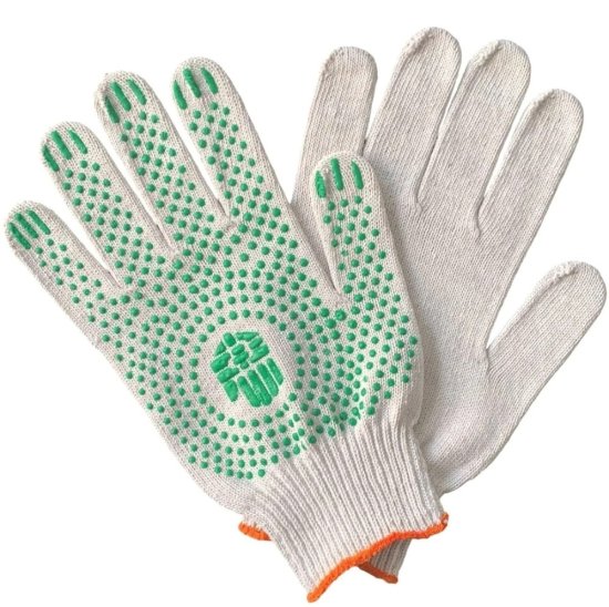 Перчатки х/б 4 нити с ПВХ покрытием белые 9 (L)