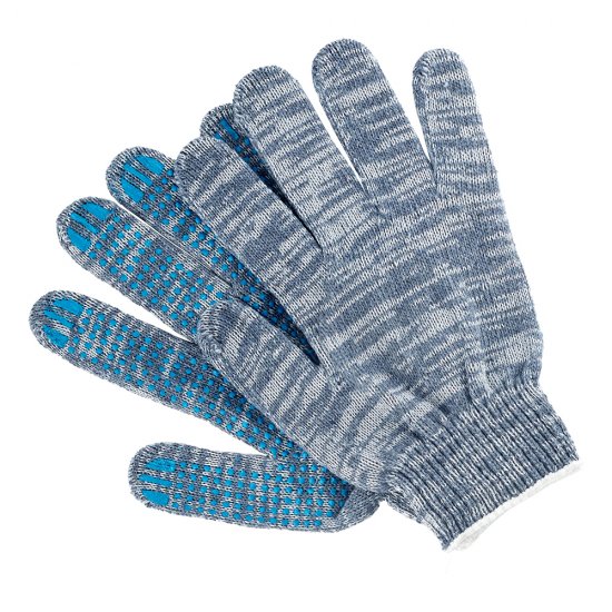 Перчатки х/б 4 нити с ПВХ покрытием графит 9 (XL)