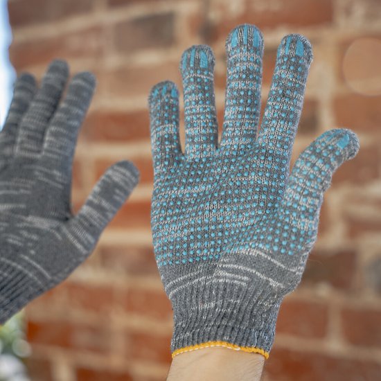 Перчатки х/б 4 нити с ПВХ покрытием графит 9 (XL) (5 пар)