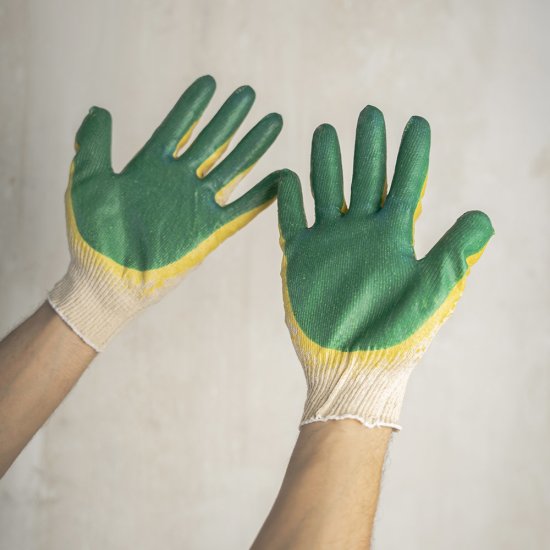 Перчатки х/б с двойным латексным обливом XL